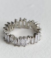 New Look Silver Cubic Zirconia Baguette Ring